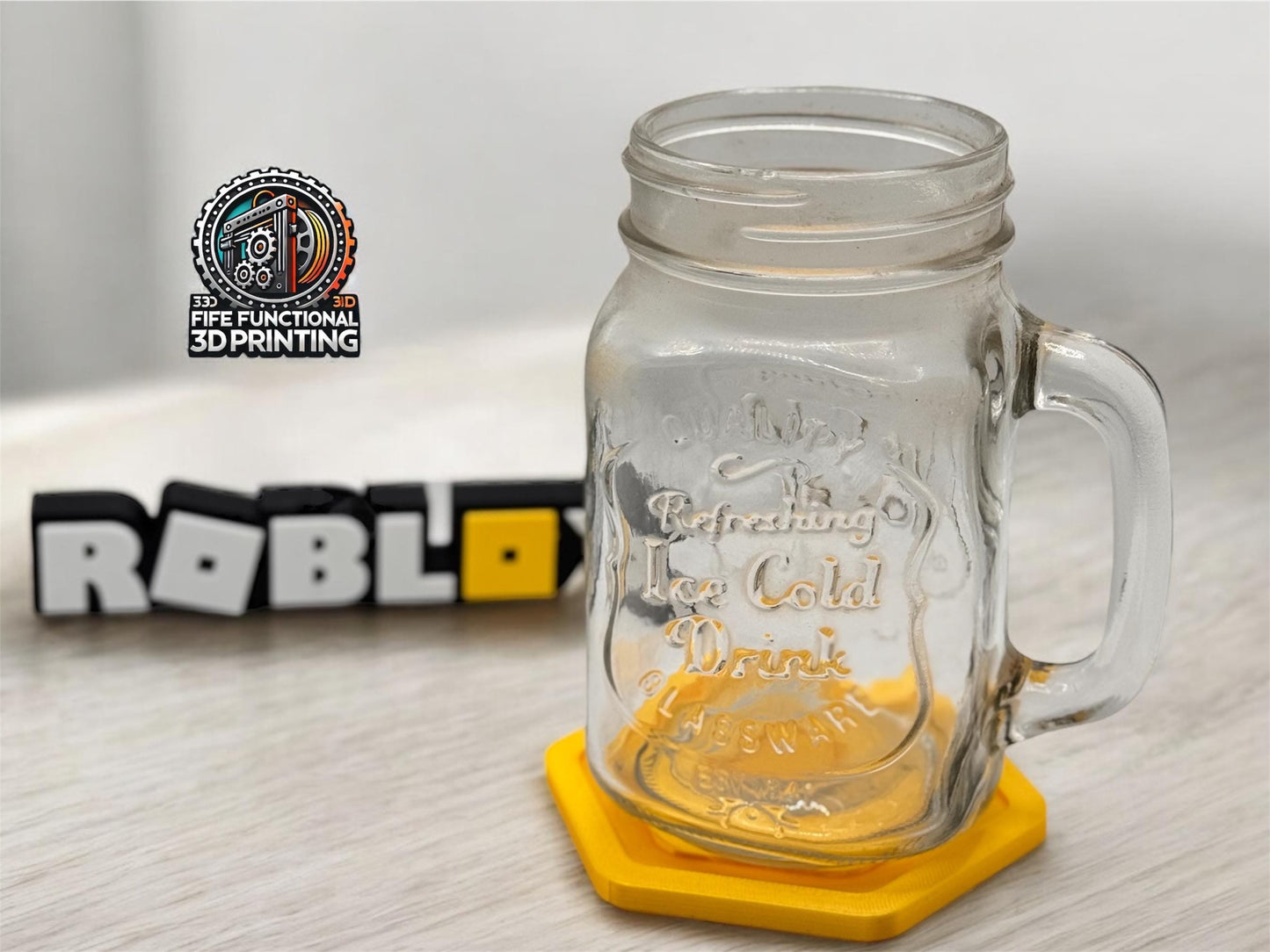 Roblox Robux Drinks Coaster – Gamer Gift | Fun Gaming Decor | Perfect for Roblox Fans! - pack of 2