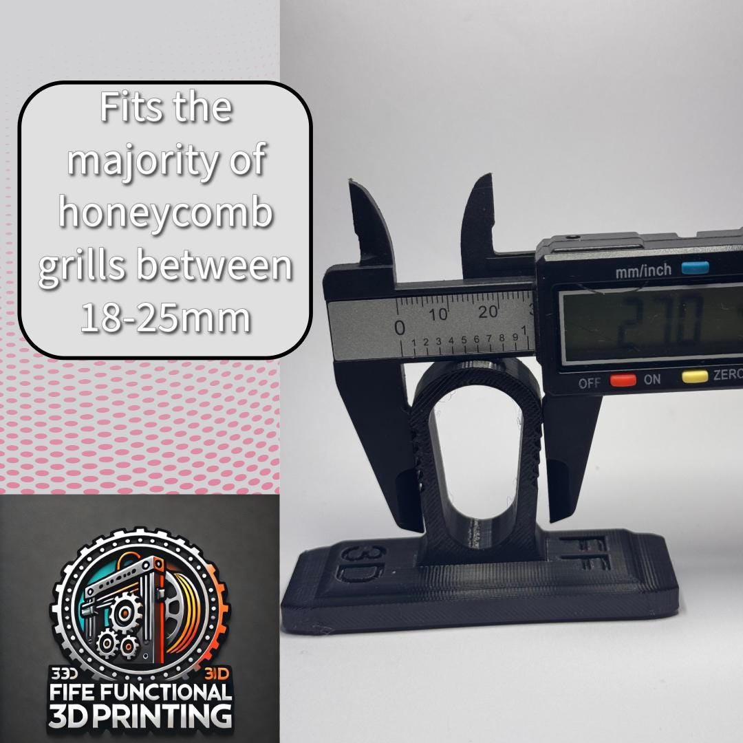 Honeycomb Grill Number Plate Mount - Push to Lock